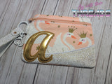 DIGITAL DOWNLOAD Letter A Clutch Applique Zipper Bag Lined and Unlined Alphabet