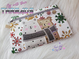 DIGITAL DOWNLOAD Cozy Bears Clutch Applique Zipper Bag Lined and Unlined