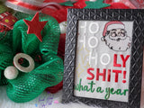 DIGITAL DOWNLOAD 4x4 Ho Ho Ho What A Year Santa Sketch Design 2 SIZES INCLUDED