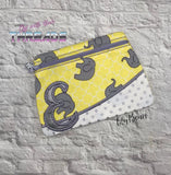 DIGITAL DOWNLOAD Letter E Clutch Applique Zipper Bag Lined and Unlined Alphabet