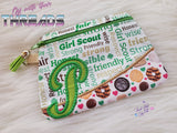 DIGITAL DOWNLOAD Letter P Clutch Applique Zipper Bag Lined and Unlined Alphabet