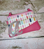 DIGITAL DOWNLOAD Letter A Clutch Applique Zipper Bag Lined and Unlined Alphabet