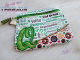 DIGITAL DOWNLOAD Letter Q Clutch Applique Zipper Bag Lined and Unlined Alphabet