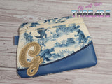 DIGITAL DOWNLOAD Letter G Clutch Applique Zipper Bag Lined and Unlined Alphabet