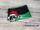 DIGITAL DOWNLOAD Santa Skull  Clutch Applique Zipper Bag Lined and Unlined