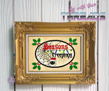 DIGITAL DOWNLOAD Season's Creepings Applique 3 SIZES INCLUDED