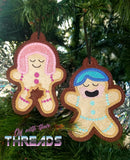 DIGITAL DOWNLOAD Naughty Gingerbread Couple Ornament Set Eat Me Applique