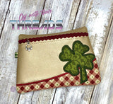 DIGITAL DOWNLOAD Clover Shamrock Clutch Applique Zipper Bag Lined and Unlined