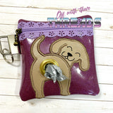 DIGITAL DOWNLOAD 5x5 ITH Labrador Retriever Dog Poo Zipper Bag Lined and Unlined
