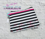 DIGITAL DOWNLOAD Heart Border Clutch Zipper Bag Lined and Unlined