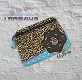 DIGITAL DOWNLOAD Applique Donut Clutch Zipper Bag Lined and Unlined