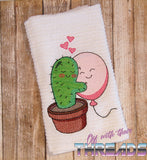 DIGITAL DOWNLOAD Cactus and Balloon Friends Sketch Design 7 SIZES INCLUDED