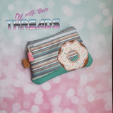 DIGITAL DOWNLOAD Applique Donut Clutch Zipper Bag Lined and Unlined