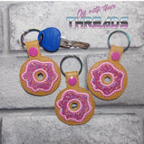DIGITAL DOWNLOAD Applique Donut Snap Tab Key Chain
