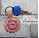 DIGITAL DOWNLOAD Applique Donut Snap Tab Key Chain