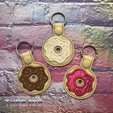 DIGITAL DOWNLOAD Applique Donut Snap Tab Key Chain