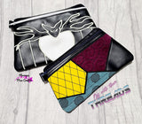 DIGITAL DOWNLOAD Skelly Clutch Applique Zipper Bag Lined and Unlined