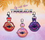 DIGITAL DOWNLOAD Valentine Kissy Lips Snap Tab Key Chain