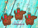 DIGITAL DOWNLOAD Dachsund Doxie Heart Bum Snap Tab Key Chain