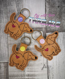 DIGITAL DOWNLOAD Dachsund Doxie Heart Bum Snap Tab Key Chain