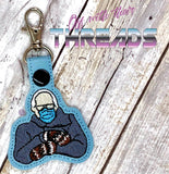 DIGITAL DOWNLOAD Bernie Mittens Grumpy Chic Snap Tab Key Chain