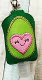DIGITAL DOWNLOAD Applique Heart Avocado Sanitizer Holder Set Eyelet and Snap Tab Options Included