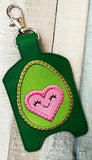 DIGITAL DOWNLOAD Applique Heart Avocado Sanitizer Holder Set Eyelet and Snap Tab Options Included
