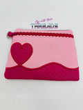 DIGITAL DOWNLOAD Doodle Heart Clutch Applique Zipper Bag Lined and Unlined