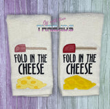 DIGITAL DOWNLOAD Fold In The Cheese Design Set 4 Sizes SKETCH AND APPLIQUE OPTIONS INCLUDED