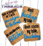 DIGITAL DOWNLOAD 4x4 Adult Humor Coaster Set