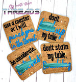 DIGITAL DOWNLOAD 4x4 Adult Humor Coaster Set
