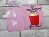 DIGITAL DOWNLOAD Neighborhood Watch Applique A6 Notebook Holder Neighbourhood 2 Versions