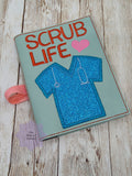 DIGITAL DOWNLOAD Applique Scrub Life A6 Notebook Cover Holder