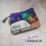 DIGITAL DOWNLOAD Applique Camper Clutch Zipper Bag Lined and Unlined