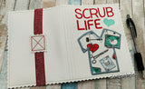 DIGITAL DOWNLOAD Applique Scrub Life A6 Notebook Cover Holder
