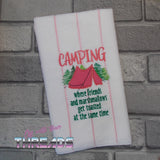 DIGITAL DOWNLOAD Applique Getting Toasted Tent Camping Embroidery Design 4 Sizes