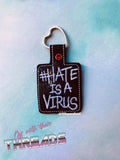 DIGITAL DOWNLOAD Hate Is A Virus Snap Tab Keychain