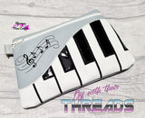 DIGITAL DOWNLOAD Applique Piano Clutch Zipper Bag Lined and Unlined