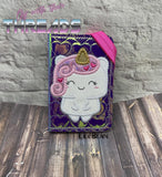 DIGITAL DOWNLOAD Applique Unicorn Mini Comp Notebook Holder Cover