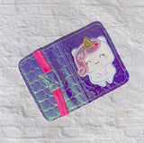 DIGITAL DOWNLOAD Applique Unicorn Mini Comp Notebook Holder Cover