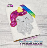 DIGITAL DOWNLOAD A6 Applique Unicorn Notebook Holder Cover