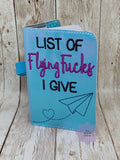 DIGITAL DOWNLOAD List of Flying F's Mini Comp Notebook Holder Cover