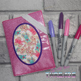 DIGITAL DOWNLOAD Oval Applique A6 Notebook Holder Cover