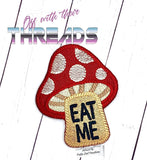 DIGITAL DOWNLOAD Eat Me Toadstool Mushroom Patch 2 SIZES INCLUDED