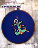 DIGITAL DOWNLOAD Anchor Tattoo Embroidery Design 5 SIZES INCLUDED