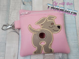 DIGITAL DOWNLOAD 5x5 ITH Applique Pitbull Bum Poo Zipper Bag Lined and Unlined