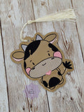 DIGITAL DOWNLOAD Doodle Cow Bookmark Gift Tag Ornament