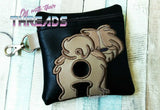DIGITAL DOWNLOAD 5x5 ITH Applique Shih Tzu Bum Poo Zipper Bag Lined and Unlined Sketchy Fill