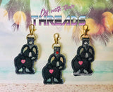 DIGITAL DOWNLOAD Applique Boston Terrier Snap Tab Key Chain