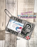 DIGITAL DOWNLOAD 5x7 T Virus Zombie Vaccination Card Holder ID Gift Card Vaccine 2 SIZES INCLUDED SKETCH AND FULL FILL OPTIONS